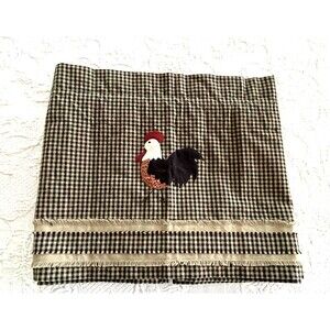 Farmhouse Rise and Shine Rooster Valance Home Collections by Raghu Country Lined